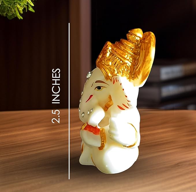 Solobolo Ganesh Idol for Car Dashboard With Small Temple for Car Dashboard, Ganesh Idol | Mandir With Idol