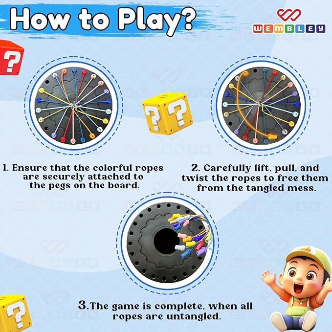 Wembley Rope Untangling Puzzle Game Twisted Rope Brain Teaser for Kids