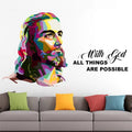 StickMe Jesus Christ God Christian Cross Divine Prayer Quote Wall Sticker -SM348 -Self-Adhesive