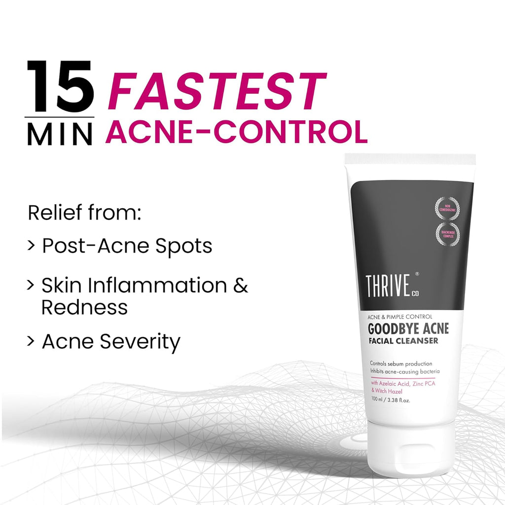 ThriveCo Goodbye Acneâ„¢ Face Wash | Reduces Acne-Causing Bacteria & Sebum Production | Men & Women (Facewash 100ml)