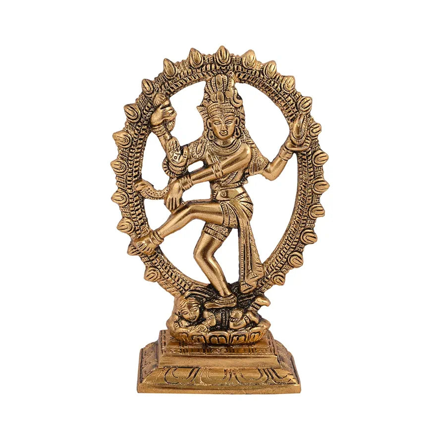 Collectible India Metal Shiva Idol Natraj Statue Statue - Gold Plated Dancing Shiva Natraja/Natrajan Showpiece Figurine