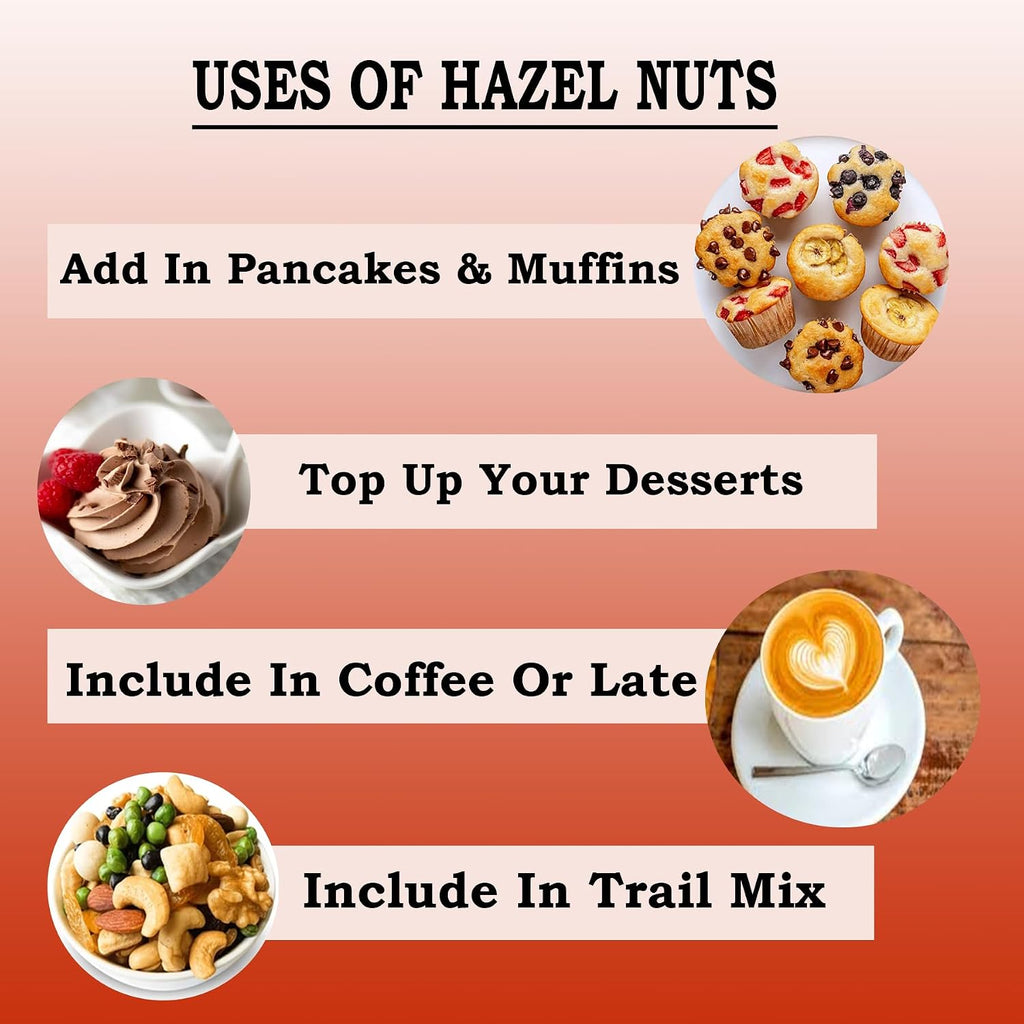 NATUREONUS Premium Hazelnuts 100 Gram | Delicious Hazel Nuts For Eating, Raw & Dehulled For Making Chocolate Spread, Tasty Dry Fruits