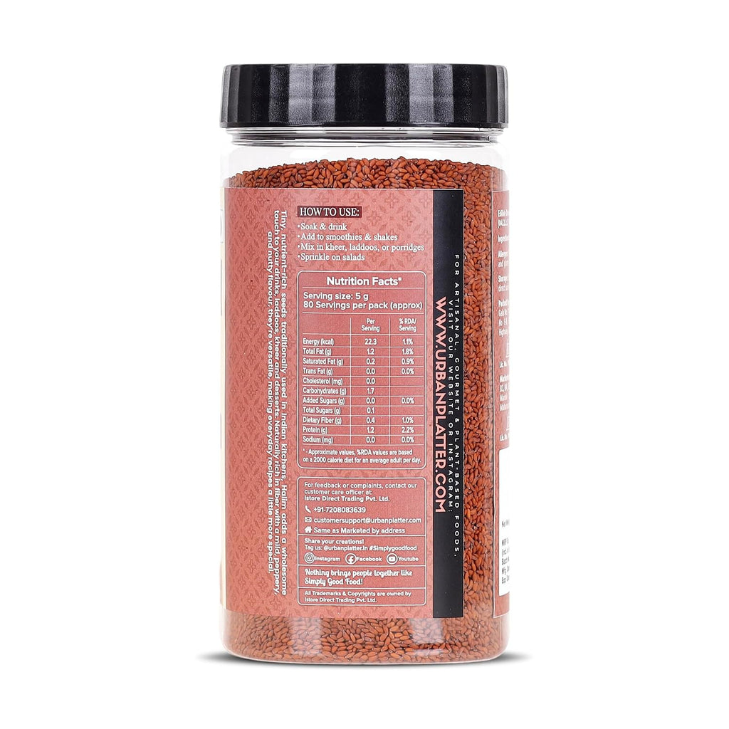 Urban Platter Halim Seeds, 400g (Garden Cress/Aliv Seeds, Protein & Fiber Rich Superfood, Nutrient Dense Seed for Laddoos, Halwa & Traditional Recipes)