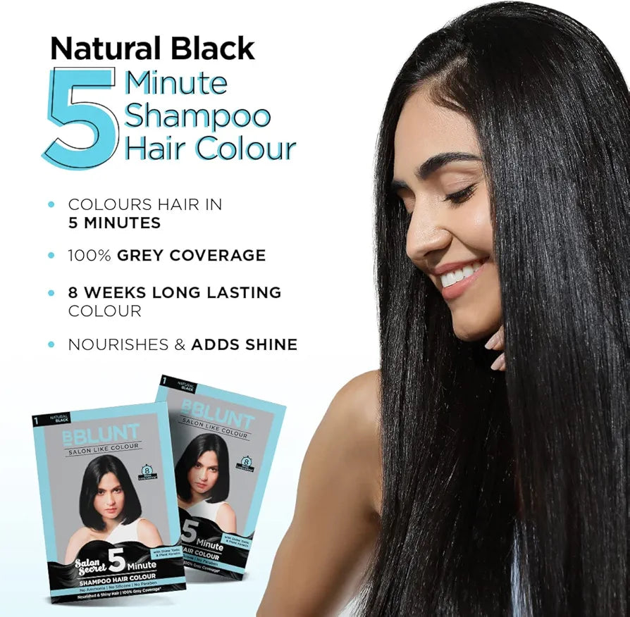 BBlunt Salon Secret 5 Minute Shampoo Hair Colour - 20 ml (Pack of 5)