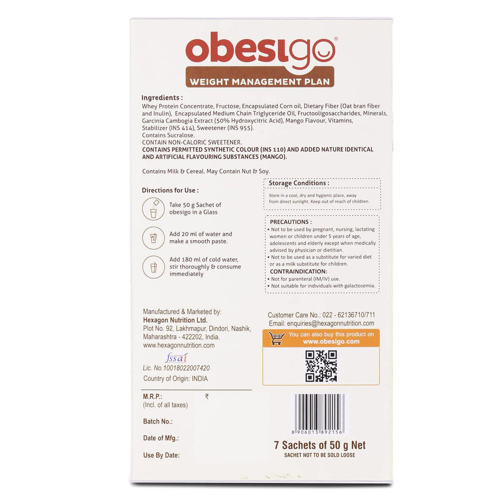 Obesigo BLCD Weight Management Plan - 350 gms