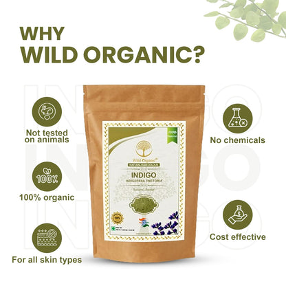 Wild Organic Indigo (Indigofera Tinctoria) Powder - 100 gms