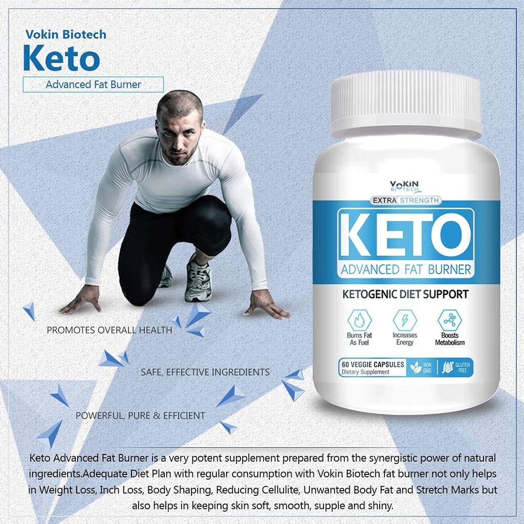 Vokin Biotech Keto Capsules Advance Weight Loss Fat Burner Supplement with (Green Tea + Garcinia Cambogia + Green Coffee) Extract 60 Capsules
