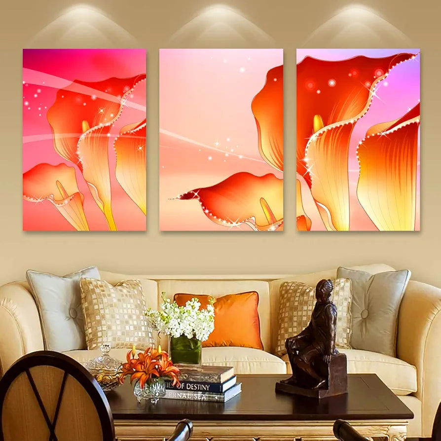 Rangoli MDF 3 Pcs Wall Poster 12x18 Inch Decorative Wall Art P-4 Design-14