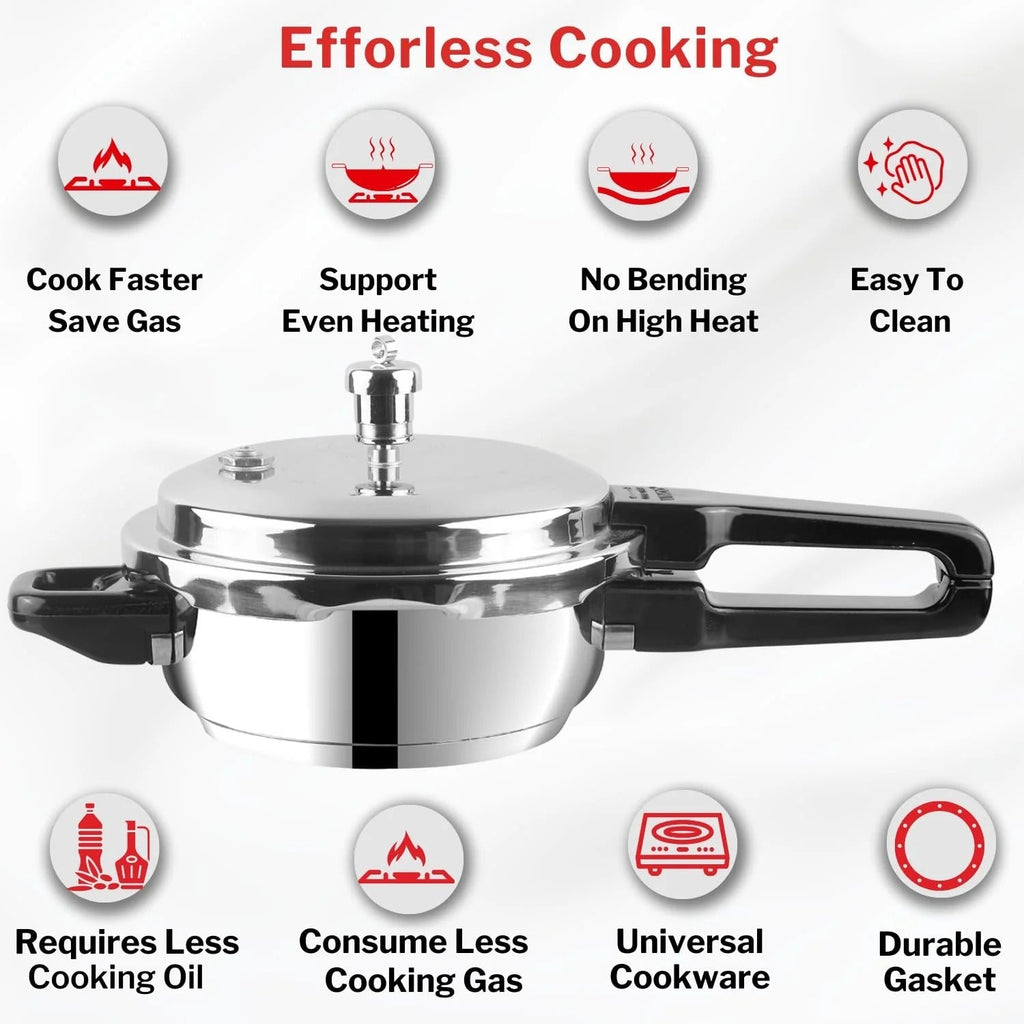 Vinod Stainless Steel Deep Pan Pressure Cooker Jumbo with Lid Induction Friendly