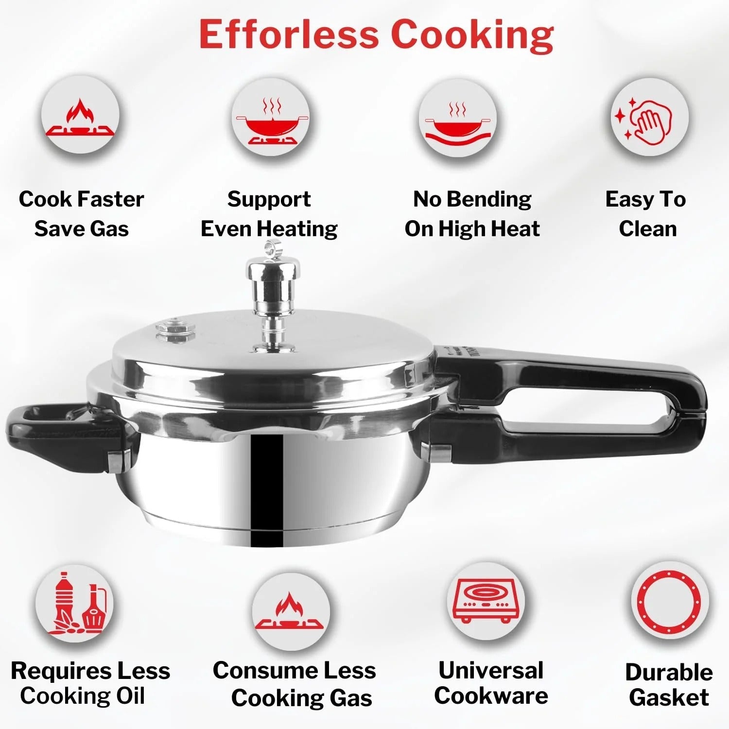 Vinod Stainless Steel Deep Pan Pressure Cooker Jumbo with Lid Induction Friendly