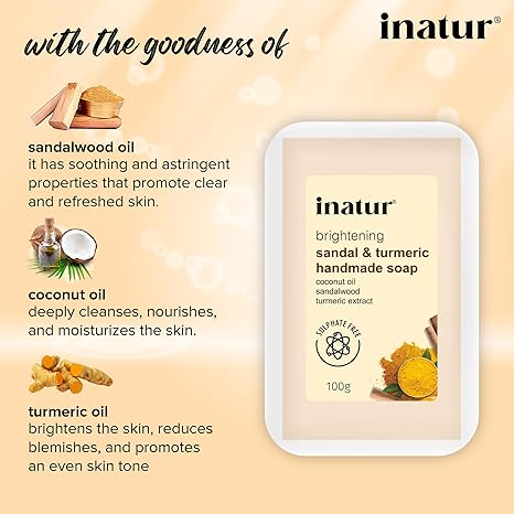 Inatur Sandal & Turmeric Soap - 100 gms