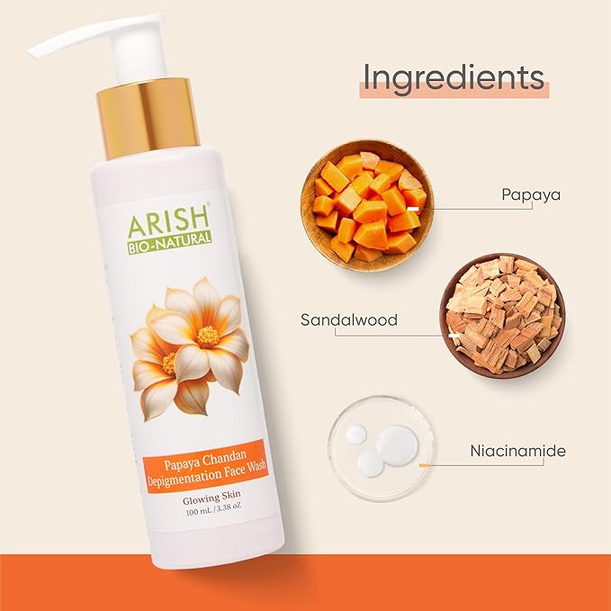 Arish Bio-natural Papaya Chandan Depigmentation Face Wash - 100 Ml