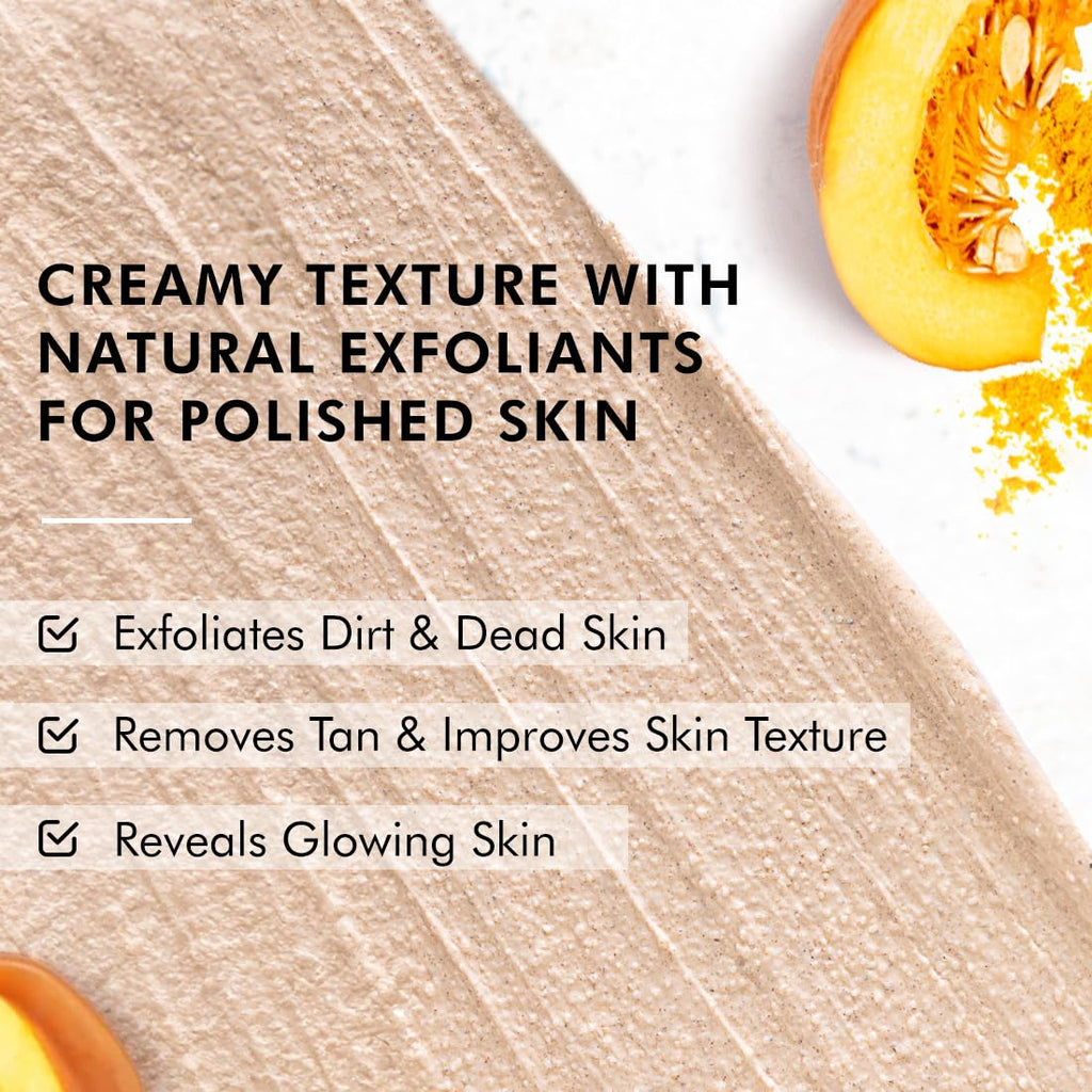 mCaffeine Smoky Pumpkin Spice Body Scrub for Glowing Skin| Coffee, Pumpkin Extracts, Apricot & Shea Butter | Exfoliate, Remove Tan, Nourish, Moisturize | Sweet & Spicy Aroma for Men & Women - 175g