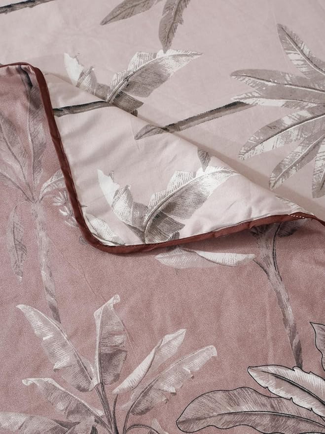 Cortina Ultra-soft Microfiber Reversible 120 Gsm Abstract Double Ac Blanket Quilt Dohar | Chocolate