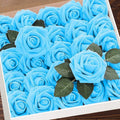Artificial Roses Flowers Real Looking Fake Roses Artificial Foam Roses Blue