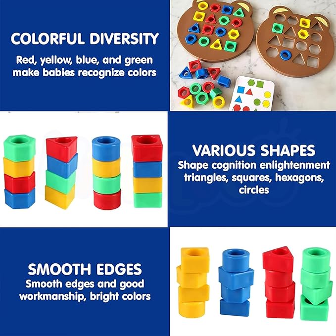 Kidology Geometric Shape and Color Matching Puzzle Board Game