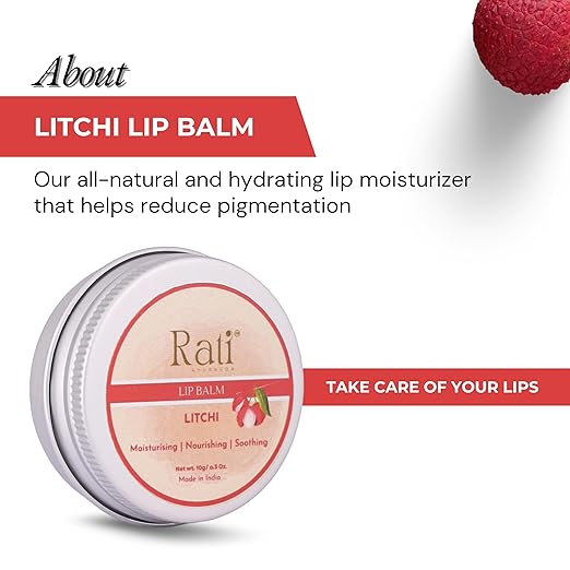 Rati Ayurveda Litchi Lip Balm - 10 gms