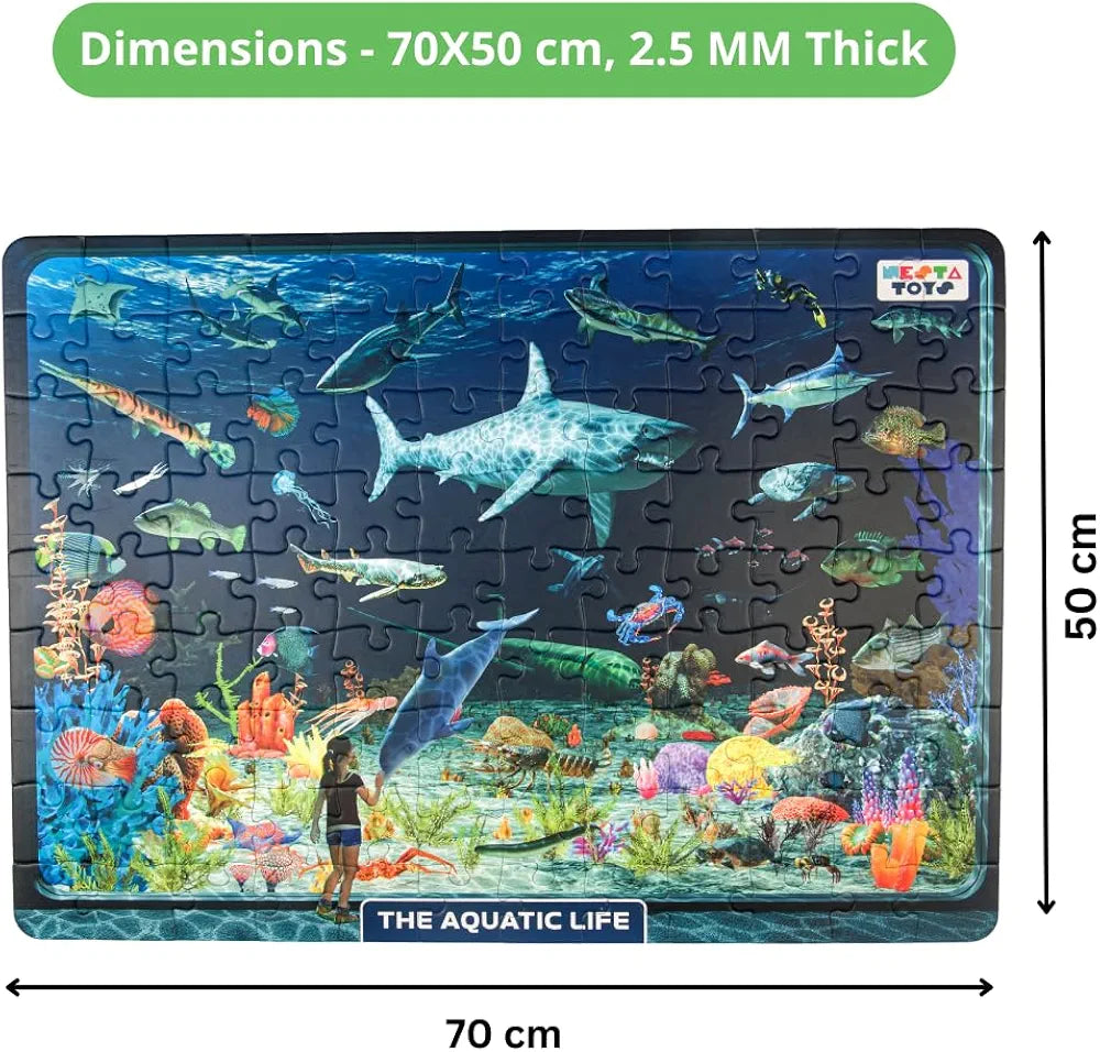 Nesta Toys Floor Puzzle & Game, Aquatic Life Jigsaw Puzzle, Educational Toy, Gifts for Boys & Girls Ages 6 to 14 Learning Toys 108 pcs, 70 x 50 cm