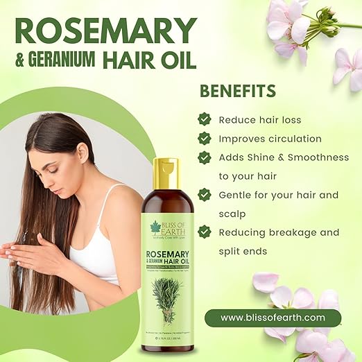 Bliss of Earth Rosemary Oil For Hair Growth - 200 ml Each (Pack of 2)