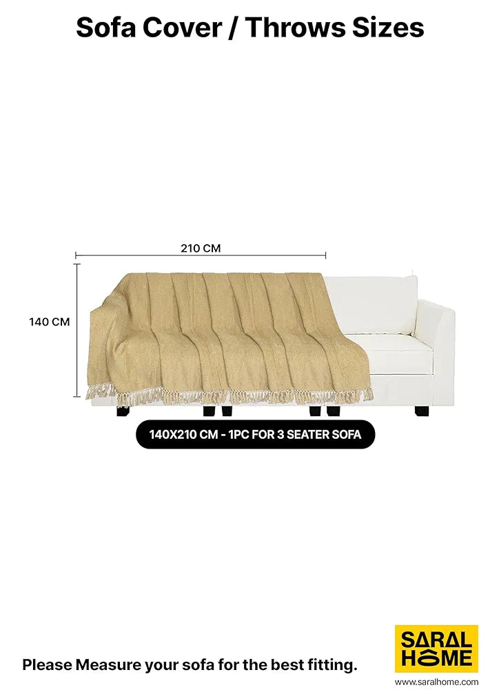 Saral Home Easy Living Home Brown Chenille Sofa Throw Colour Brown