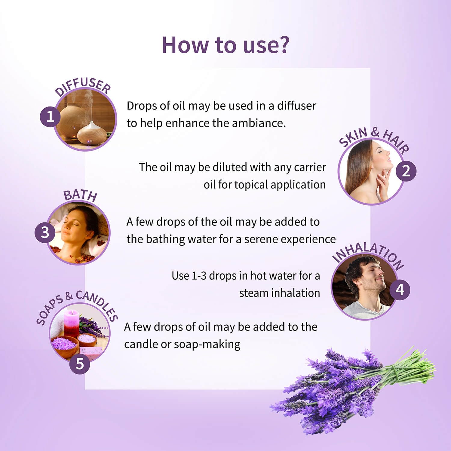Ayouthveda Lavender Essential Oil | Skin, Acne, Hair Fall, Relaxing Sleep, Aromatherapy & Body | Pure, Organic, Natural & Undiluted, Organic Certified | 15ml Pack