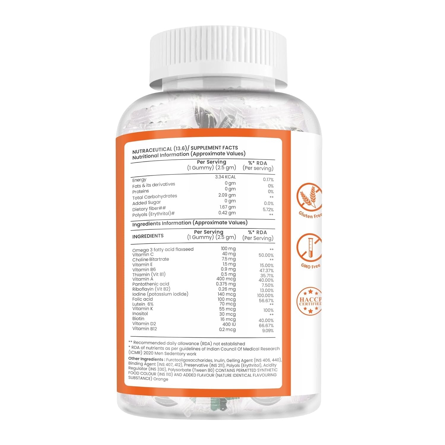 NutriQuint Multivitamin Gummies for Men Orange Flavour - 30 Gummies