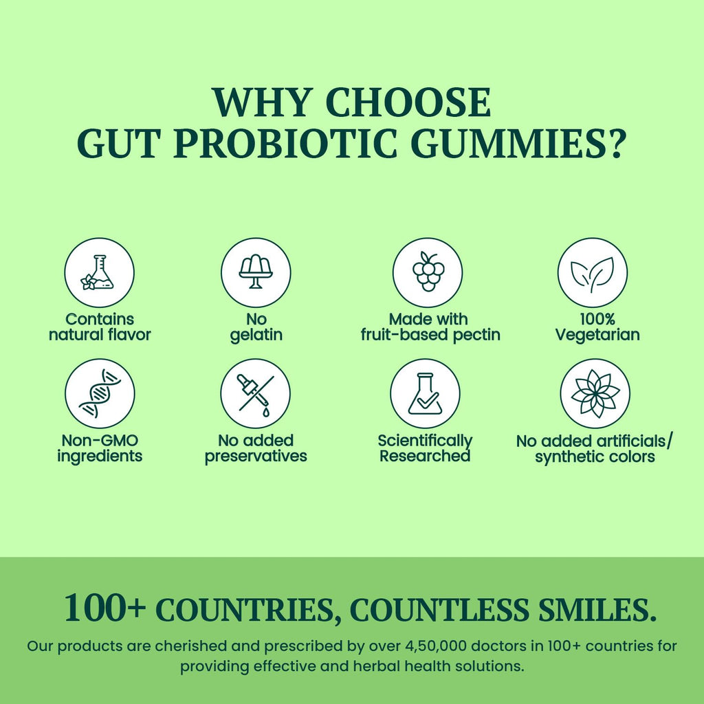Himalaya Healthy Gut Probiotic Gummies | Pack of 30s | Nutraceutical | Promotes Good Bacteria in the Gut | Supports Digestive Health and Immunity | Natural Strawberry Flavor