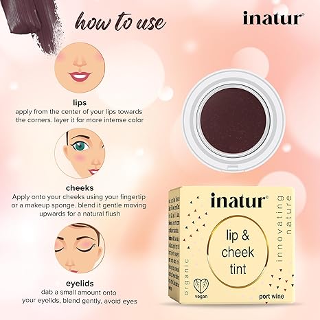 Inatur Port Wine Lip & Cheek Tint - 4 gms