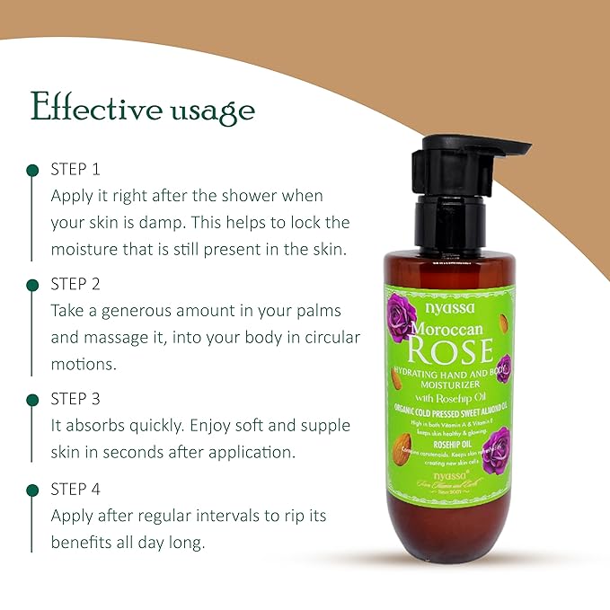 Nyassa Moroccan Rose Hand and Body Moisturizer - 200 Ml