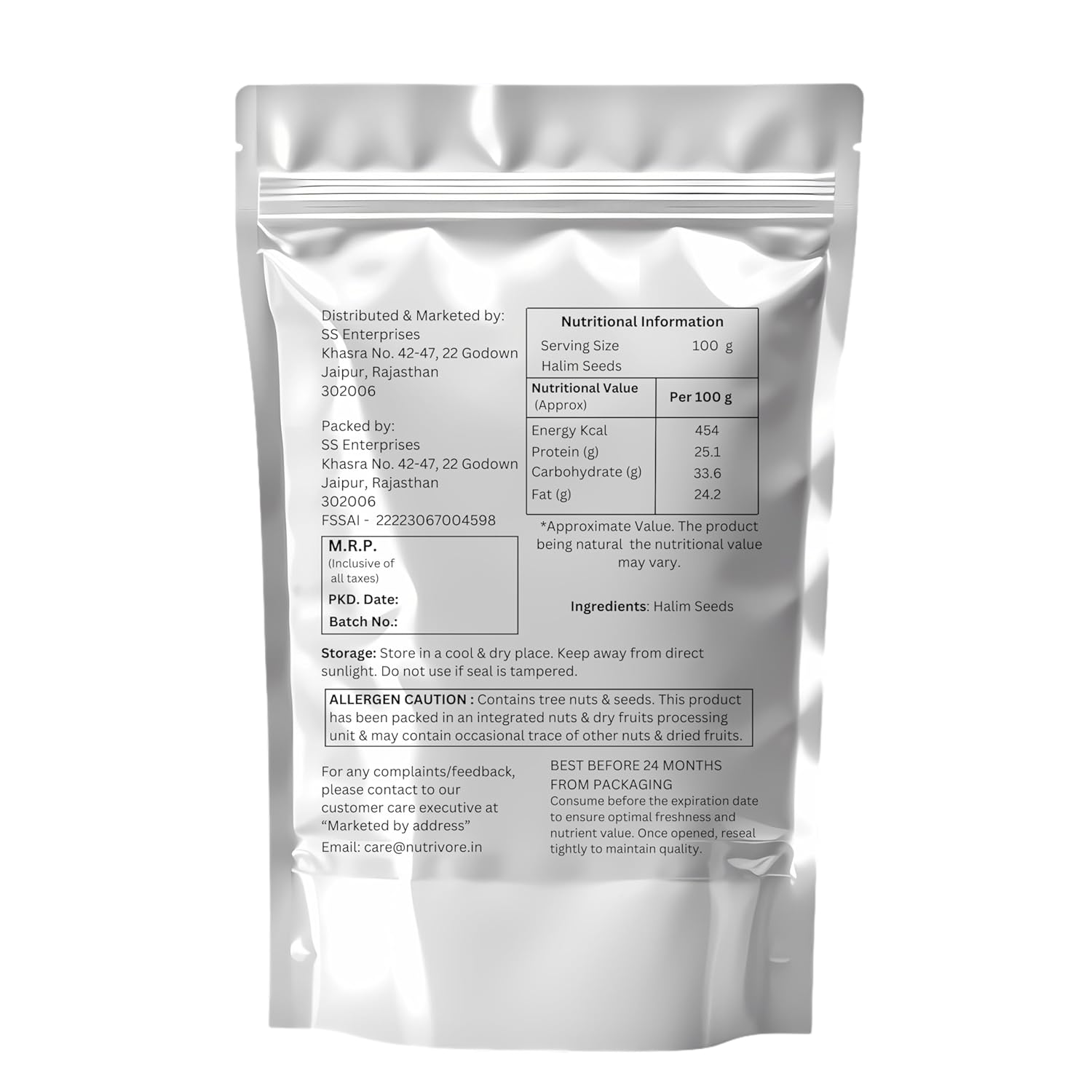 Nutrivore Halim Seeds, Garden Cress Aliv Seeds, Raw and Natural, 1 Kg