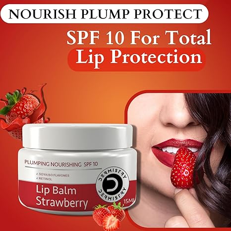 Dermistry Plumping Nourishing SPF 10 Strawberry Lip Balm - 15 ml