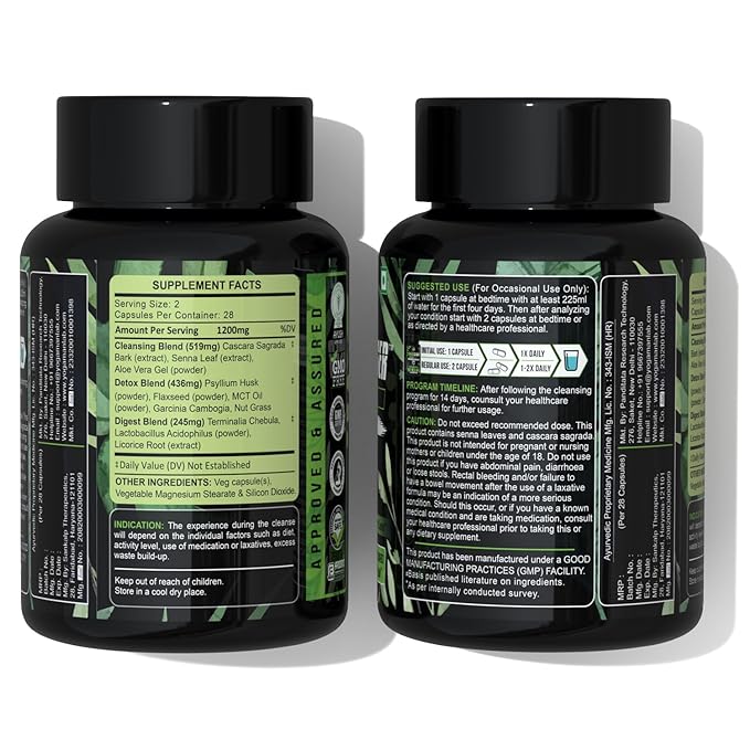 The Yoga Man Lab Stomach Cleanser Intestine Cleanser Capsules - 28 caps