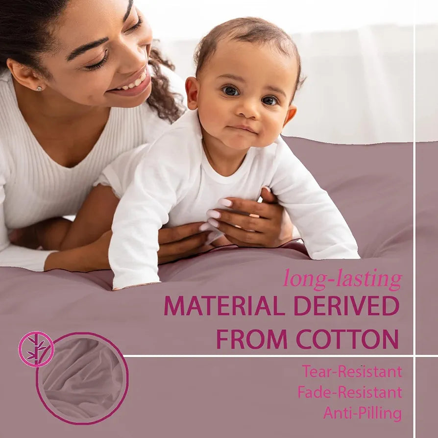 Trance Home Linen 300TC Pure 100% Cotton King Fitted Bedsheet with 2 Pillow Covers 78 x 72 inch Colour Cameo Rose