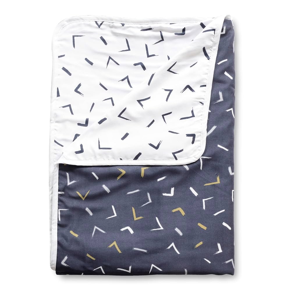 Divine Casa Reversible Single Bed AC Blanket Dohar 120 GSM Lightweight Polyester Colour Navy Blue & White