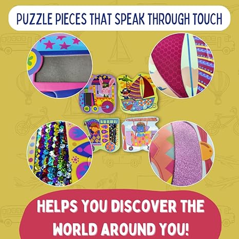 PepPlay My First Touch and Feel Puzzle Colourful Vehicle Three Piece Puzzle Learning for Toddlers