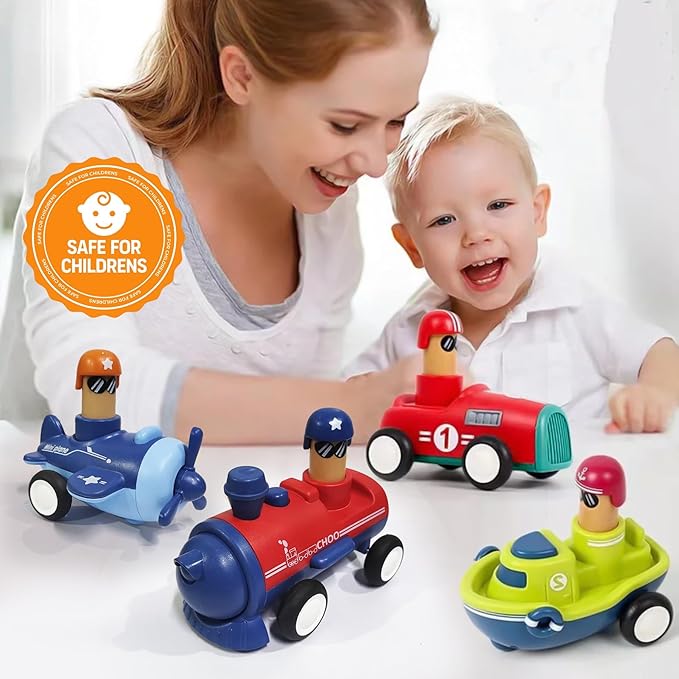 Kidology Pull-Back Vehicle Toys Cars for Toddlers Friction-Powered