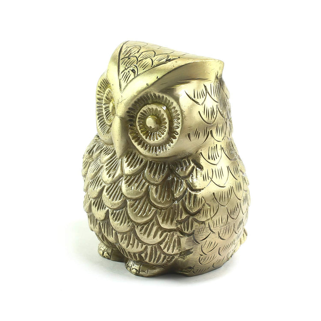 Ecraftindia Brass Decorative Owl Showpiece