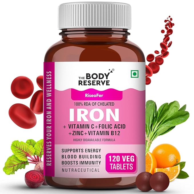 The Body Reserve Chelated Iron + Vitamin C Tablets - 120 tabs
