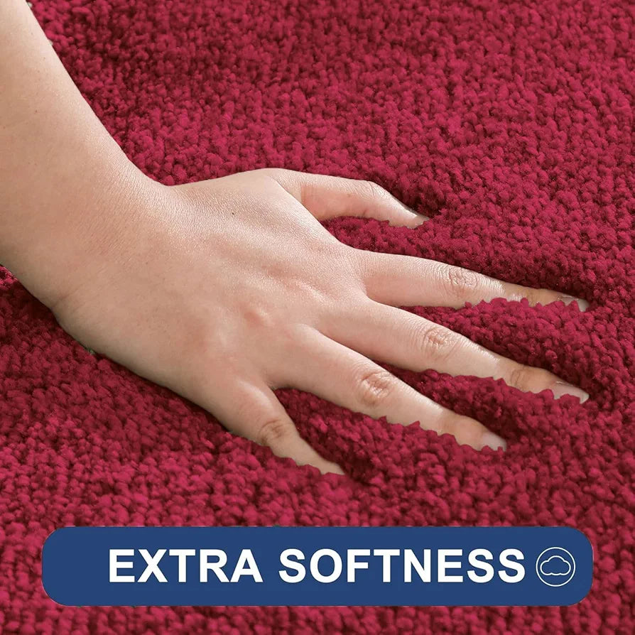Luxe Home International Rectangular Bathmat 2500 Gsm Microfiber Anti Skid Slip Colour Maroon