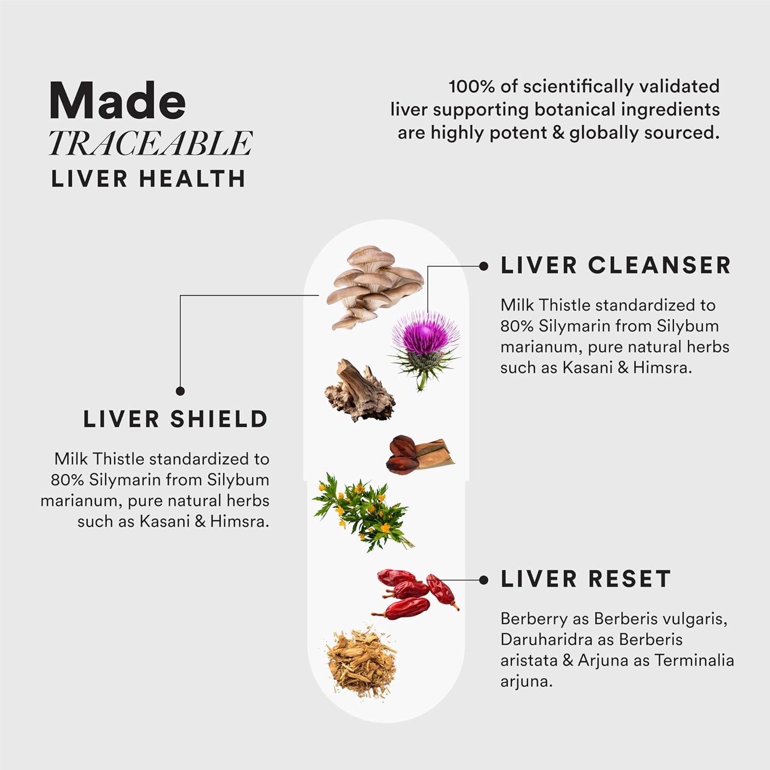 Wellbeing Nutrition Liver Detox Supplement | Clinically Proven Milk Thistle, Berberry + 6 Organic Herbs for Fatty Liver, Alcohol Detox, Liver Protection & Repair | 60 Delayed Release Veg Capsules