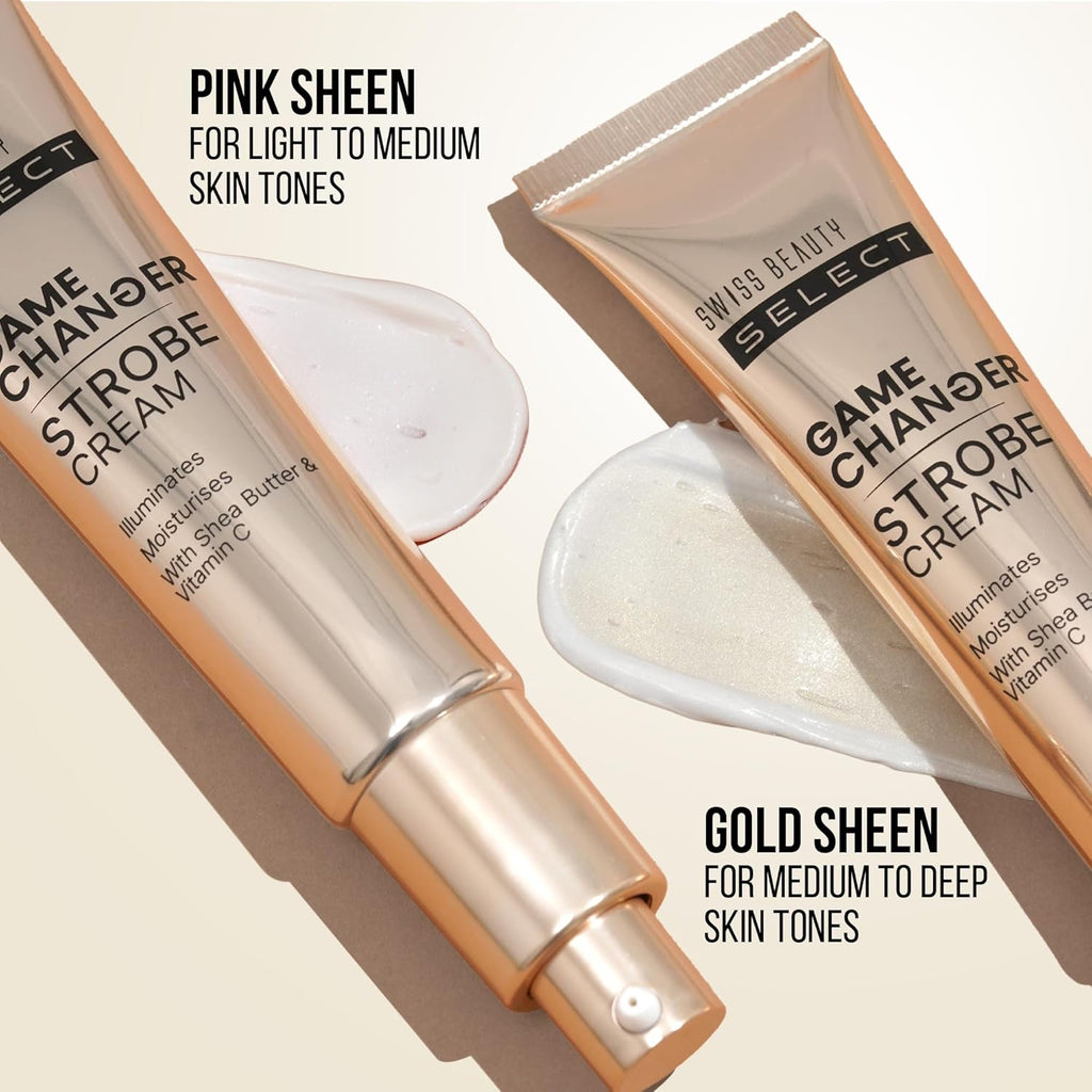 Swiss Beauty Select Game Changer Strobe Cream Enriched With Shea Butter & Vitamin C | Shade- Pink Sheen, 35gm