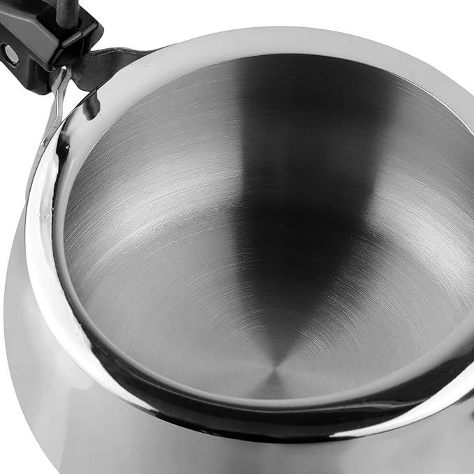 Vinod Europa Stainless Steel Inner Lid Pressure Cooker - 5 Litre | Handi Shape | Sandwich Bottom Cooker | Induction and Gas Base