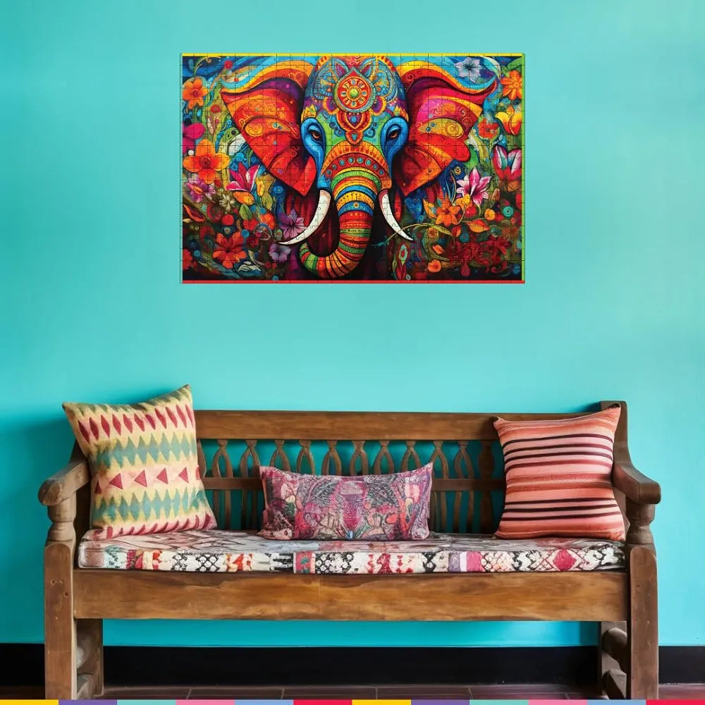 Playhills Wise Elephant Wooden Jigsaw Puzzle 500 Pieces for Adults & Teens  Fun, Durable Jigsaw with Sorting Trays & Poster
