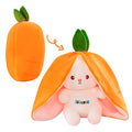 Kidology Plush Toy Pillow Reversible Bunny Cute Rabbit Sofa Carrot Pillow Orange