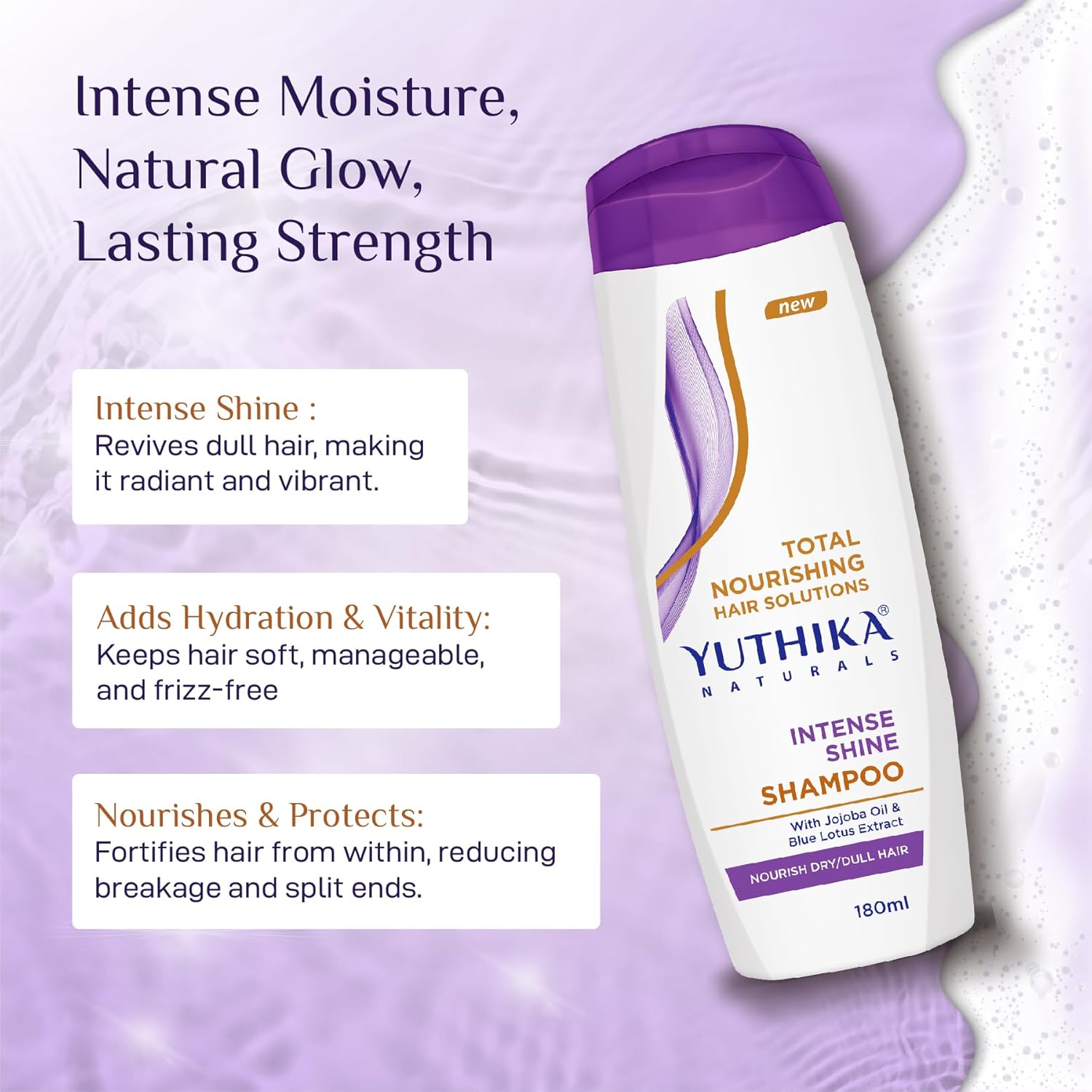 Yuthika Naturals Intense Shine Shampoo Total Nourishing - Each 180 ml Pack Of 2