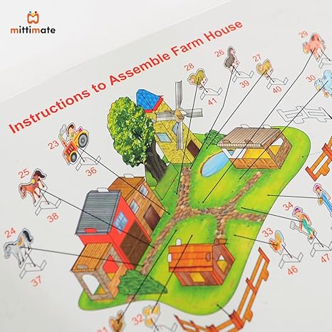Mittimate Farm House Model Construction Book for Kids Diy Craft Book for Children