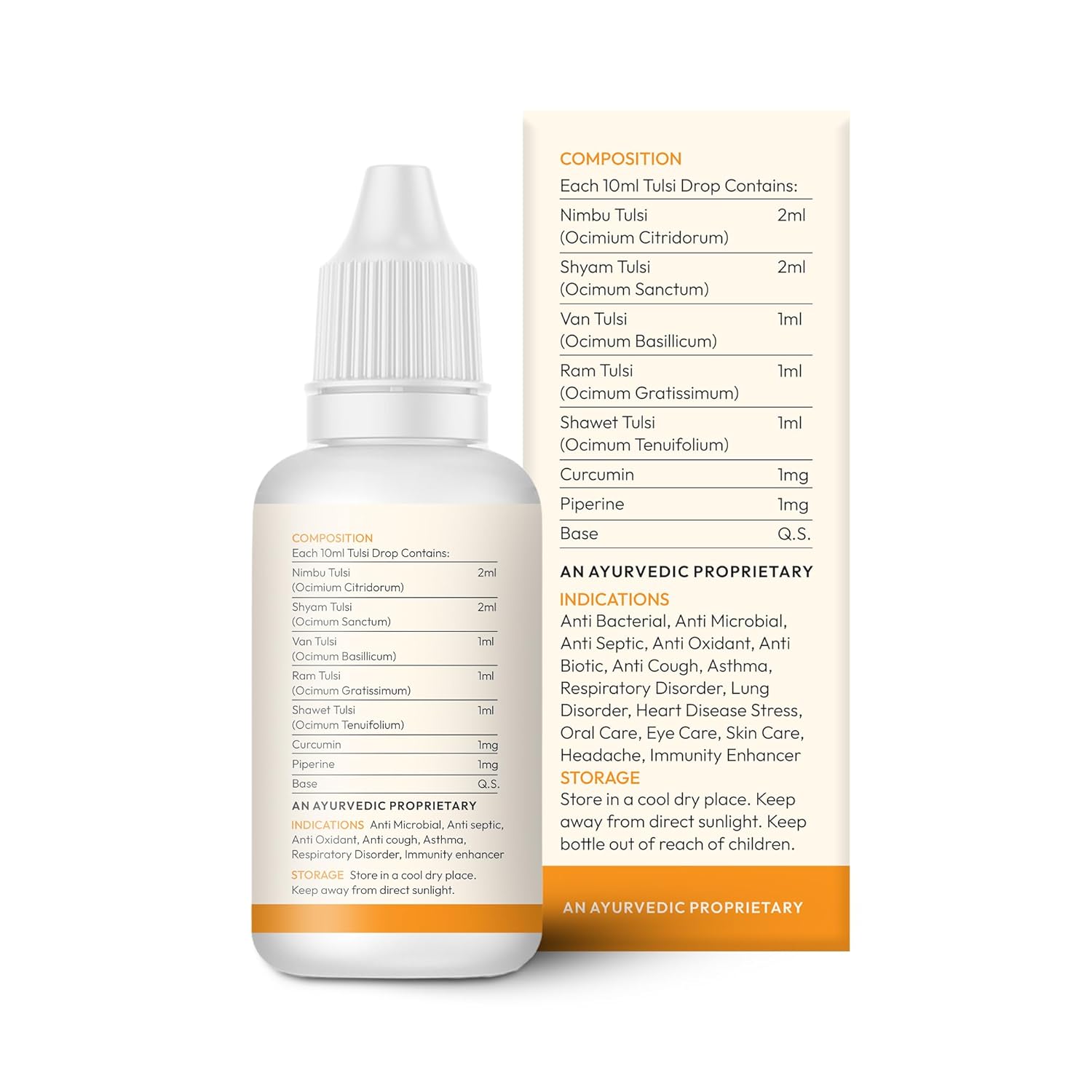 Wellwith by Ayuzera Tulsi Curcumin Drops, 5 Types of Tulsi, Curcumin & Piperine, No Artificial Fragnance (30ml, Pack of 1)