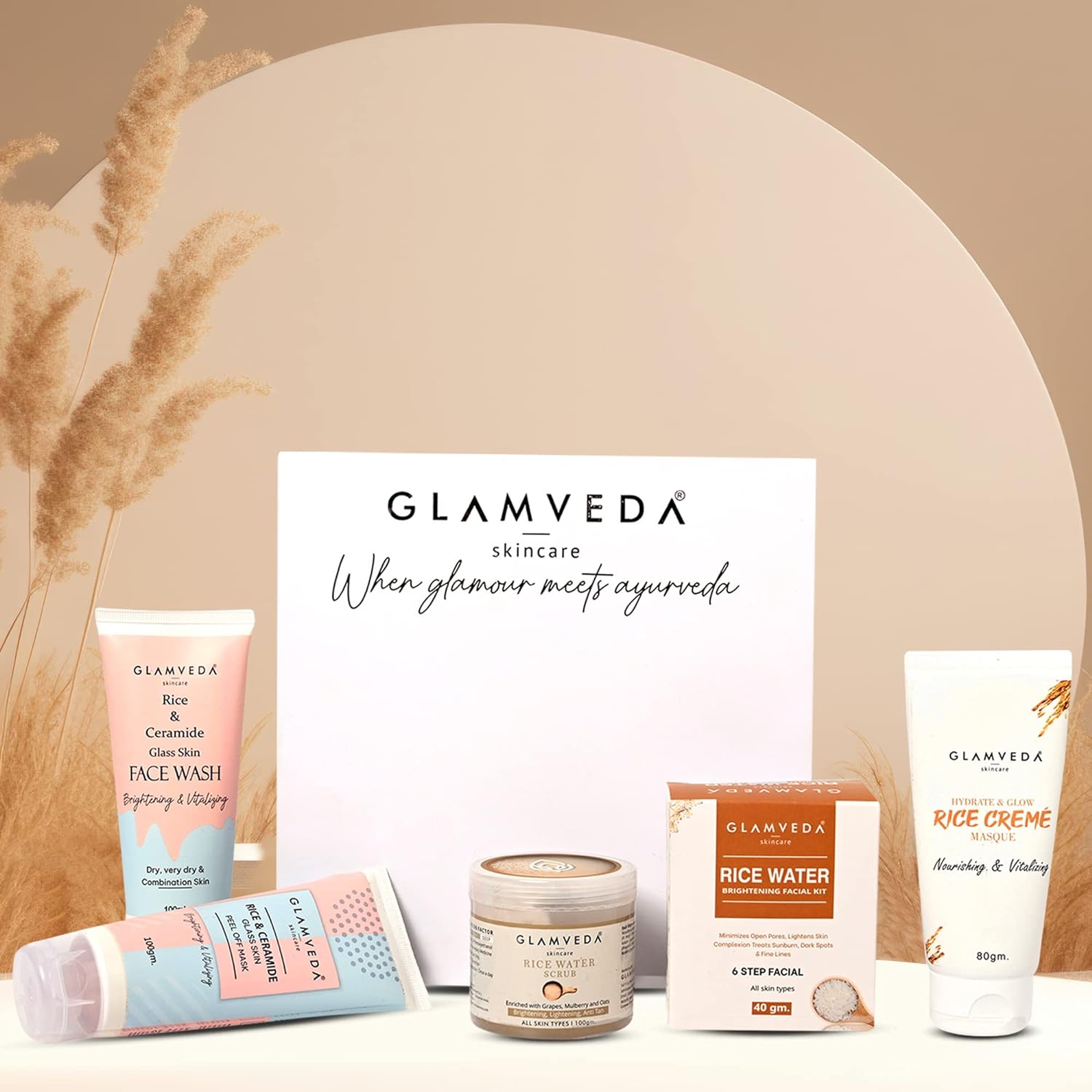 Glamveda Korean Glass Skin Rice & Ceramide Brightening Combo