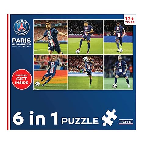 Popcorn Games & Puzzles Kid Premiership Soccer Paris Saint Germain 486 Zigsaw 12+Messi Neymar