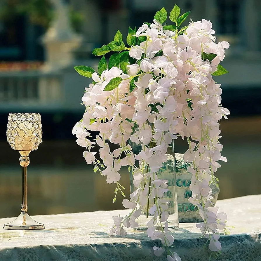 Ployester Plastic Artificial Flower Wisteria Hanging